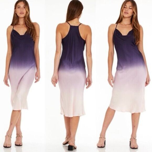 YOUNG FABULOUS & BROKE Sweetie Slip Dress Ombré Midi S - Picture 1 of 9